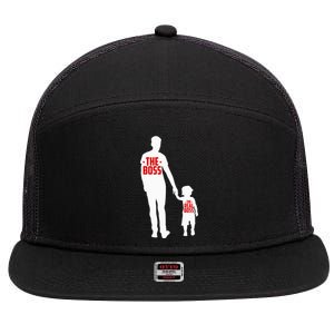 The Boss The Real Boss Father And Child 7 Panel Mesh Trucker Snapback Hat