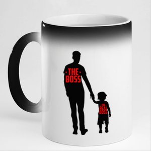 The Boss The Real Boss Father And Child 11oz Black Color Changing Mug