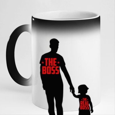 The Boss The Real Boss Father And Child 11oz Black Color Changing Mug