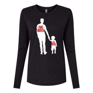 The Boss The Real Boss Father And Child Womens Cotton Relaxed Long Sleeve T-Shirt