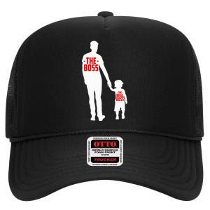 The Boss The Real Boss Father And Child High Crown Mesh Back Trucker Hat