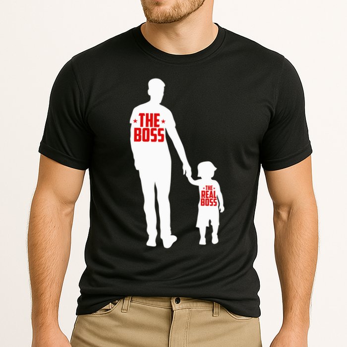 The Boss The Real Boss Father And Child Cooling Performance Crew T-Shirt