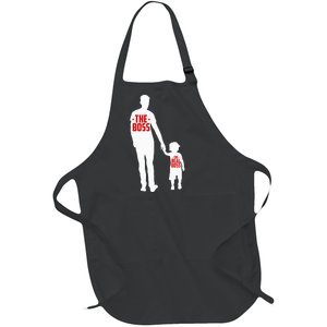 The Boss The Real Boss Father And Child Full-Length Apron With Pockets