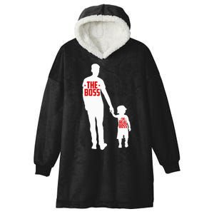 The Boss The Real Boss Father And Child Hooded Wearable Blanket