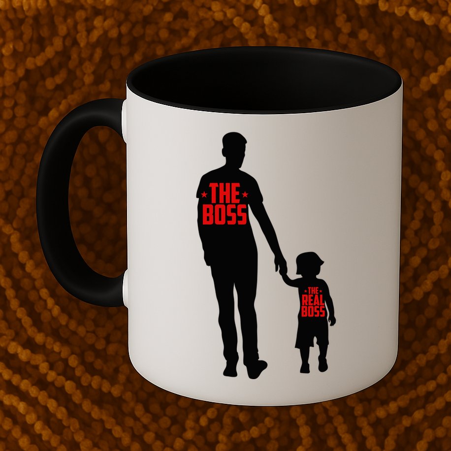 The Boss The Real Boss Father And Child Mug