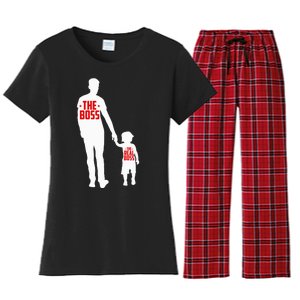 The Boss The Real Boss Father And Child Women's Flannel Pajama Set