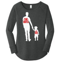 The Boss The Real Boss Father And Child Women's Perfect Tri Tunic Long Sleeve Shirt