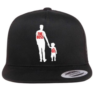 The Boss The Real Boss Father And Child Flat Bill Trucker Hat