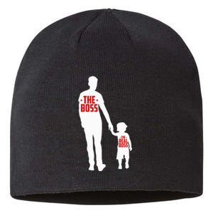 The Boss The Real Boss Father And Child Sustainable Beanie