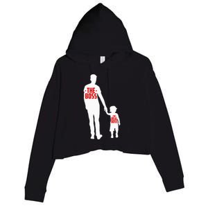 The Boss The Real Boss Father And Child Crop Fleece Hoodie