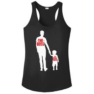 The Boss The Real Boss Father And Child Ladies PosiCharge Competitor Racerback Tank