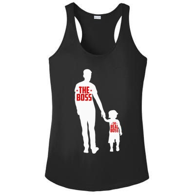 The Boss The Real Boss Father And Child Ladies PosiCharge Competitor Racerback Tank
