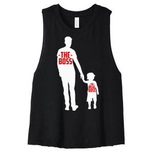 The Boss The Real Boss Father And Child Women's Racerback Cropped Tank