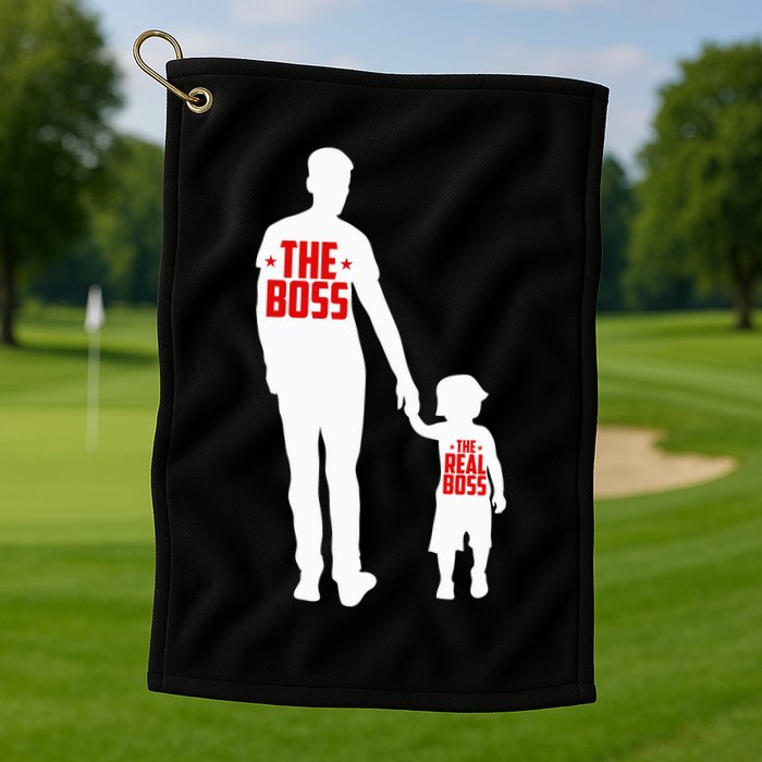 The Boss The Real Boss Father And Child Golf Towel