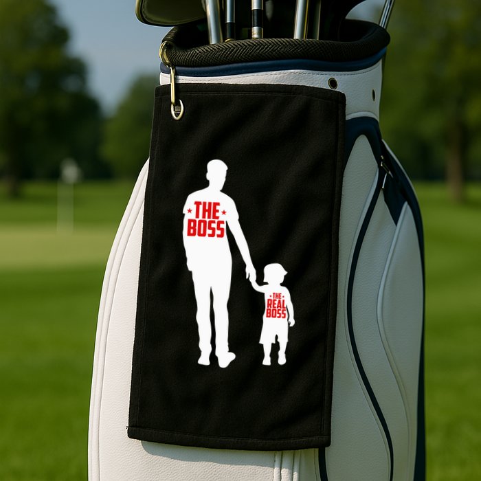The Boss The Real Boss Father And Child Golf Towel
