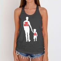 The Boss The Real Boss Father And Child Women's Knotted Racerback Tank