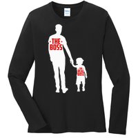 The Boss The Real Boss Father And Child Ladies Long Sleeve Shirt