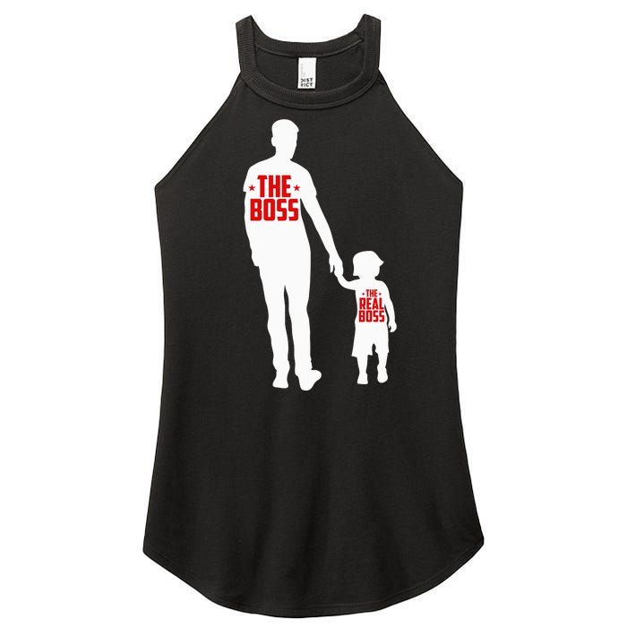 The Boss The Real Boss Father And Child Women's Perfect Tri Rocker Tank