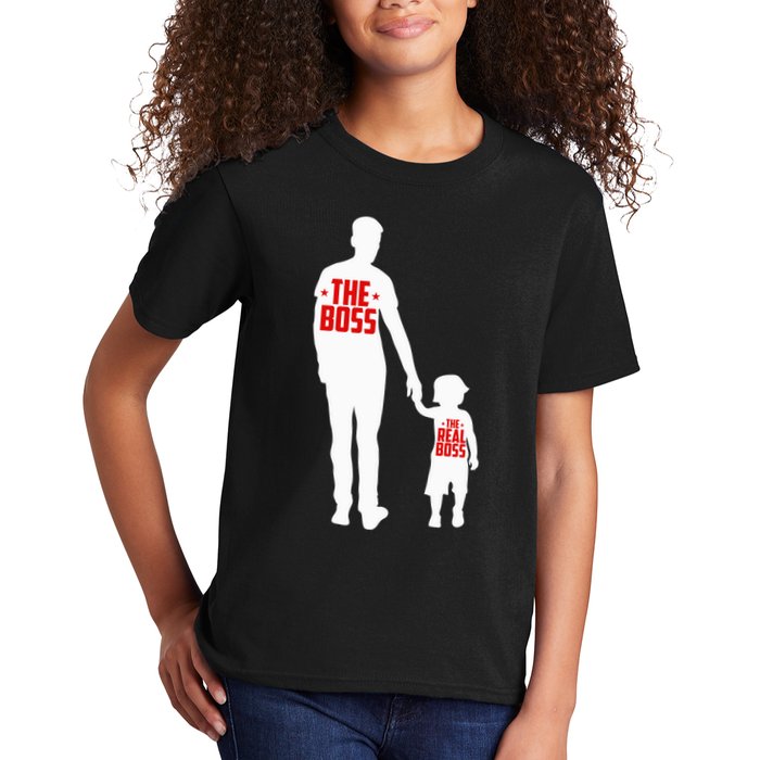 The Boss The Real Boss Father And Child Kids T-Shirt