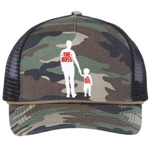 The Boss The Real Boss Father And Child Retro Rope Trucker Hat Cap