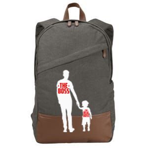 The Boss The Real Boss Father And Child Cotton Canvas Backpack