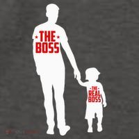 The Boss The Real Boss Father And Child Vector Backpack