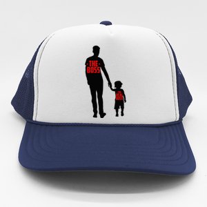 The Boss The Real Boss Father And Child Trucker Hat