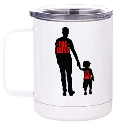 The Boss The Real Boss Father And Child 12 oz Stainless Steel Tumbler Cup