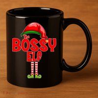 The Bossy Elf Matching Christmas 11oz C Handle Ceramic Mug