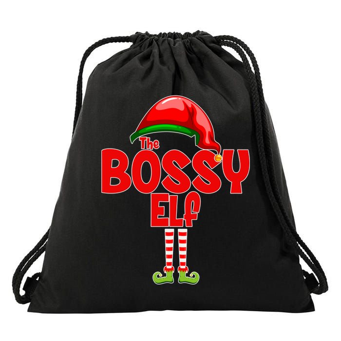 The Bossy Elf Matching Christmas Drawstring Bag
