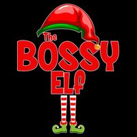 The Bossy Elf Matching Christmas Drawstring Bag