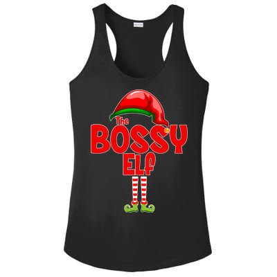 The Bossy Elf Matching Christmas Ladies PosiCharge Competitor Racerback Tank