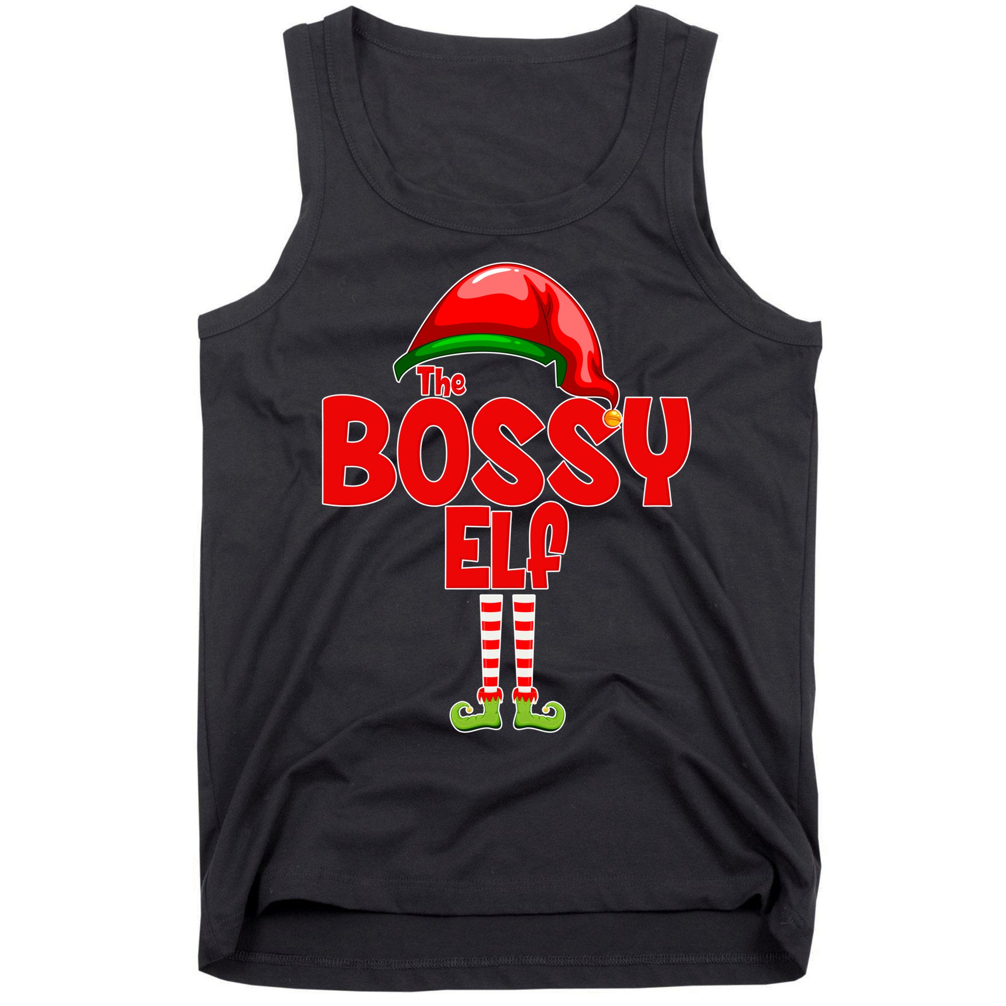 The Bossy Elf Matching Christmas Tank Top