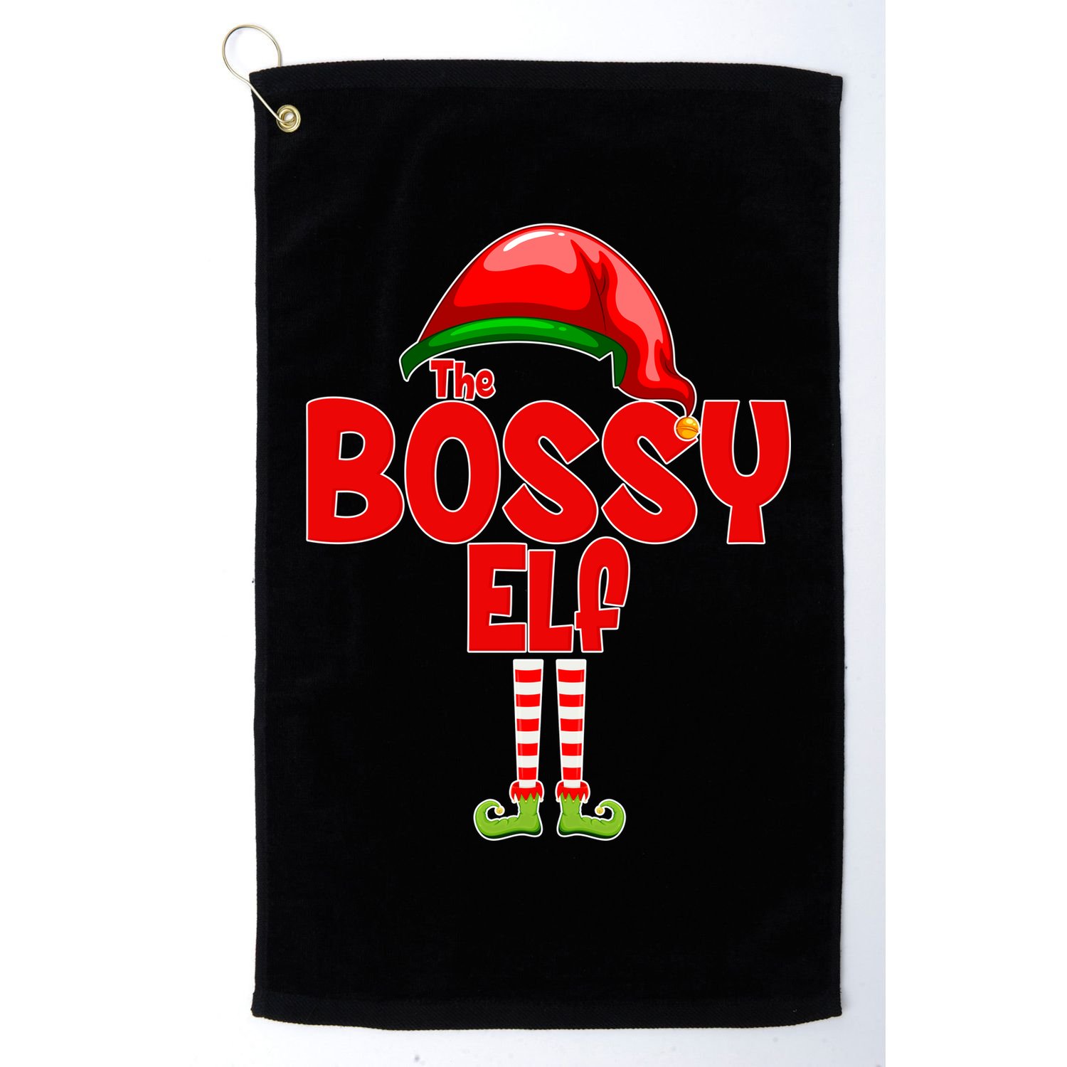 The Bossy Elf Matching Christmas Golf Towel
