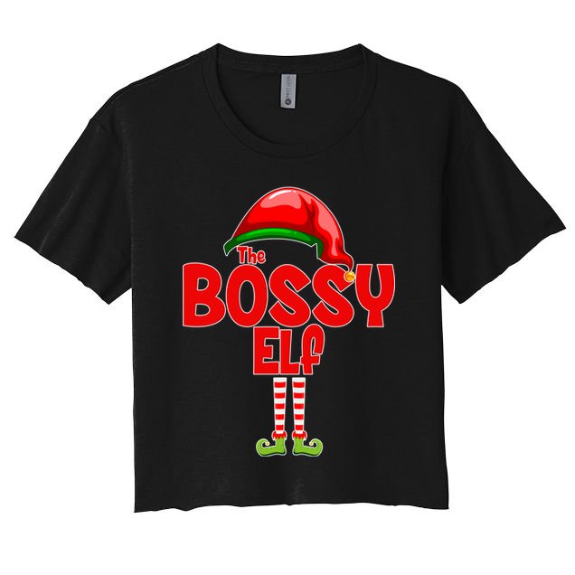 The Bossy Elf Matching Christmas Crop Top