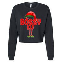 The Bossy Elf Matching Christmas Cropped Pullover Crew