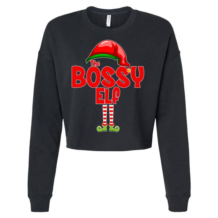The Bossy Elf Matching Christmas Cropped Pullover Crew