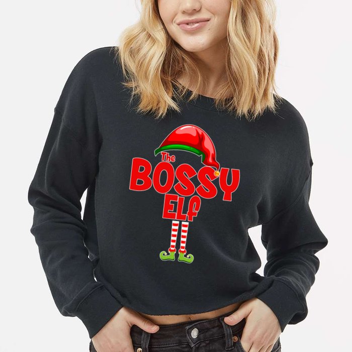 The Bossy Elf Matching Christmas Cropped Pullover Crew