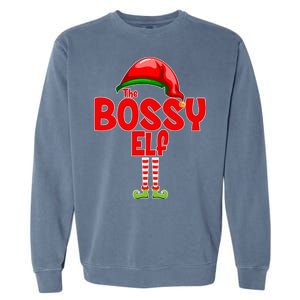 The Bossy Elf Matching Christmas Garment-Dyed Sweatshirt