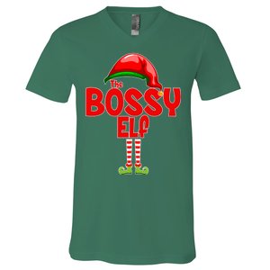 The Bossy Elf Matching Christmas V-Neck T-Shirt