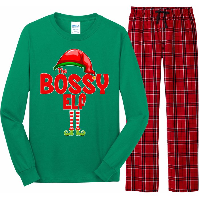 The Bossy Elf Matching Christmas Long Sleeve Pajama Set