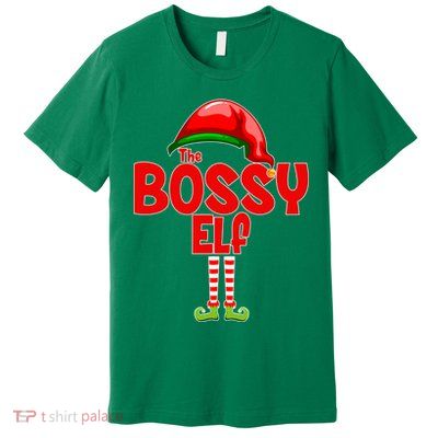 The Bossy Elf Matching Christmas Premium T-Shirt