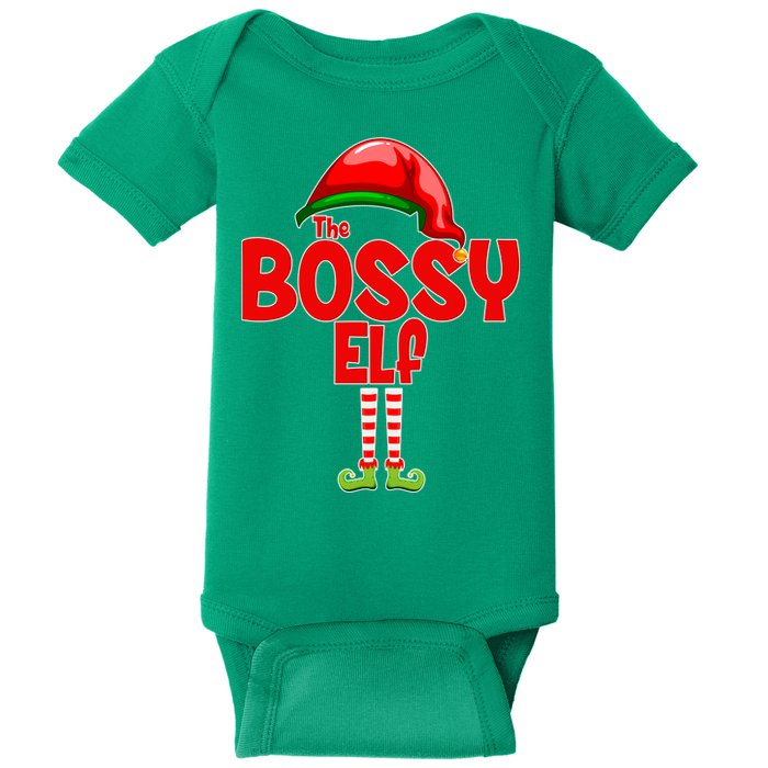 The Bossy Elf Matching Christmas Baby Bodysuit