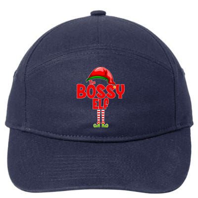 The Bossy Elf Matching Christmas 7-Panel Snapback Hat