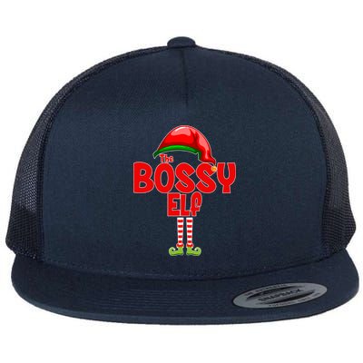 The Bossy Elf Matching Christmas Flat Bill Trucker Hat