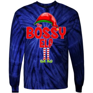 The Bossy Elf Matching Christmas Tie-Dye Long Sleeve Shirt