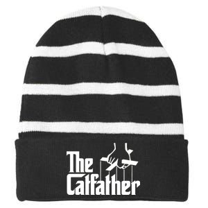 The Catfather Striped Beanie with Solid Band