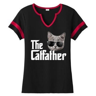 The Catfather Cool Movie Parody For Dads Ladies Halftime Notch Neck Tee