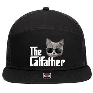 The Catfather Cool Movie Parody For Dads 7 Panel Mesh Trucker Snapback Hat