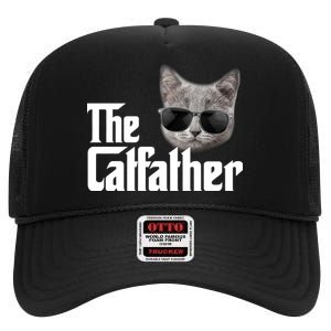 The Catfather Cool Movie Parody For Dads High Crown Mesh Back Trucker Hat